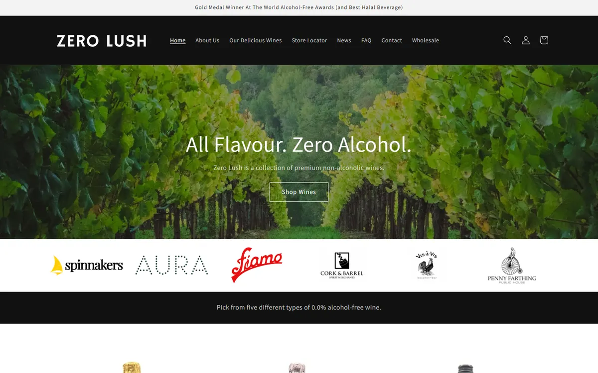 The Zero Lush website
